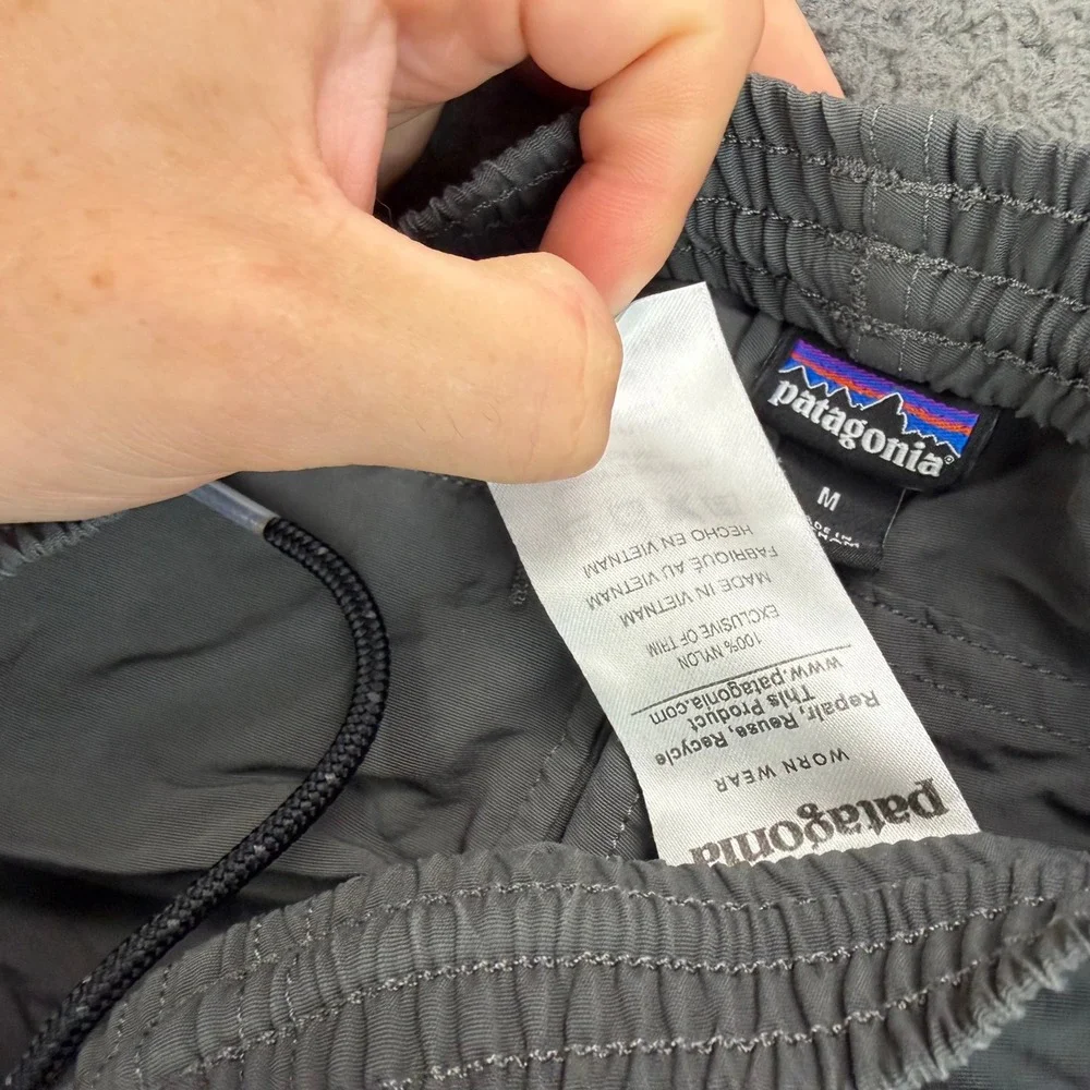 Patagonia Kids Baggies‎ Pants Forge Grey Nylon Elastic Waist Jogger Medium M
